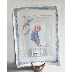 Taylor Swift 1989 Taylor's Version Seagull Glitter Lithograph Poster EUC! 18x24"